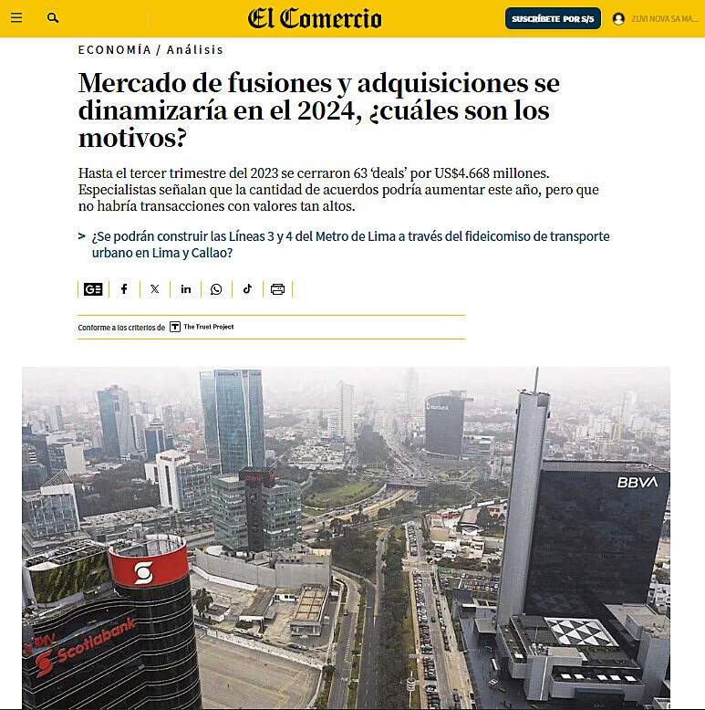 Mercado de fusiones y adquisiciones se dinamizara en el 2024, cules son los motivos?